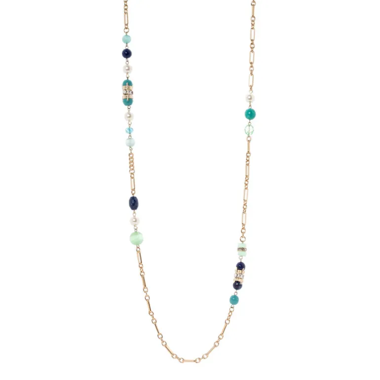 Collana lunga multistile Sirens - Blu