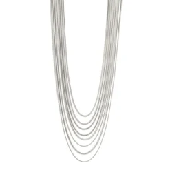 Collana multifilo lunga Cleopatra - Argento