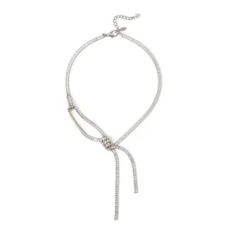 Collana nodo di zirconi Diana - Bianco