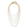 Collana sette fili con piccoli zirconi Kristall - Bianco
