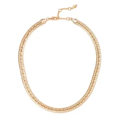 Girocollo a maglia cubana light Chains - Oro