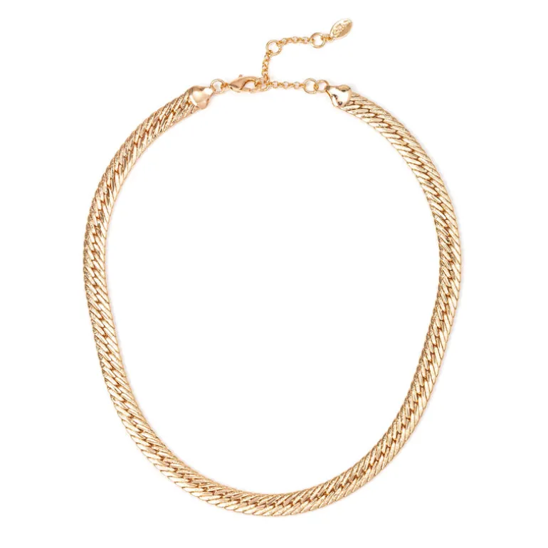 Girocollo a maglia cubana light Chains - Oro