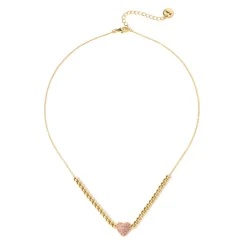 Girocollo boule e cuore Petit Pavè - Rosa