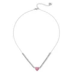 Girocollo boule e cuore Petit Pavè - Fucsia
