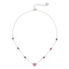 Girocollo catena e cuore Petit Pavè - Fucsia