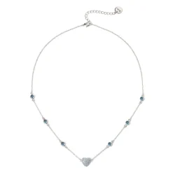Girocollo catena e cuore Petit Pavè - Blu