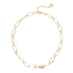 Girocollo catena e perle Leila - Oro