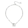 Girocollo con charm quadrato Amaranta - Argento