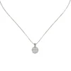 Girocollo con disco pendente e zirconi Pearl - Bianco