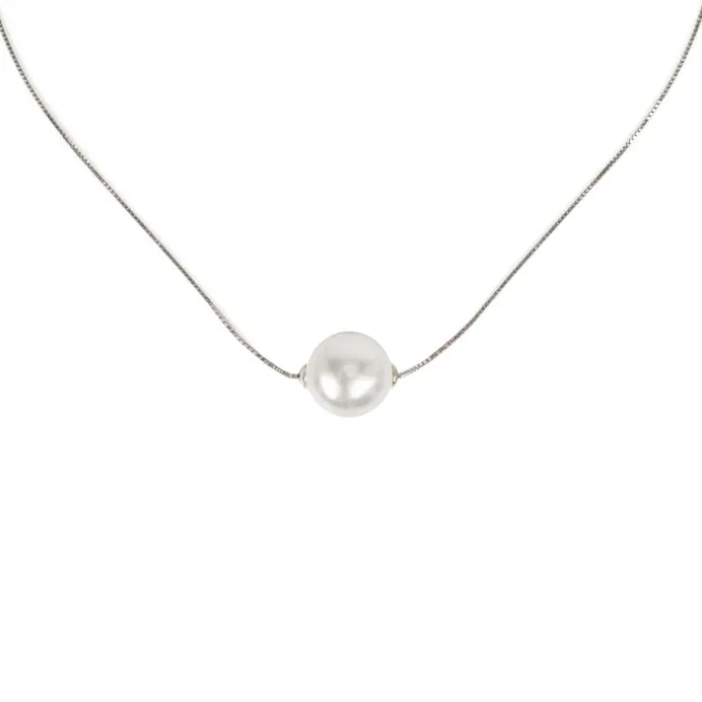 Girocollo con grande perla Pearl - Bianco