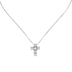 Girocollo con pendente a croce Pearl - Bianco
