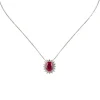 Girocollo con pendente ovale Pearl - Rosso
