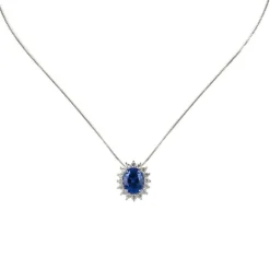 Girocollo con pendente ovale Pearl - Blu