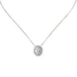 Girocollo con pendente ovale Pearl - Bianco