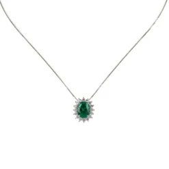 Girocollo con pendente ovale Pearl - Verde