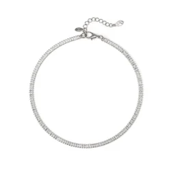 Girocollo di zirconi baguette Diana - Bianco