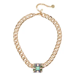 Girocollo groumette e charm quadrato Sirens - Blu