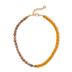 Girocollo Jane con Perle Naturali - Arancio