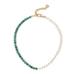 Girocollo Jane con Turchese e Perle di Fiume - Verde