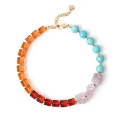 Girocollo Jane Turchese, Ametista, Rosso e Arancio - Multicolor
