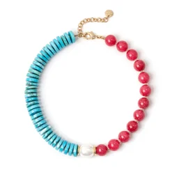 Girocollo Jane Turchese e Fucsia - Multicolor