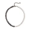Girocollo perle e boule Jane - Grigio