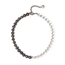 Girocollo perle e boule Jane - Grigio