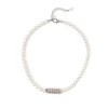 Girocollo perle e charm Diana - Bianco
