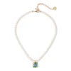 Girocollo perle e charm quadrato Sirens - Blu