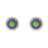 Mini orecchini cabochon e zirconi Partenope - Blu