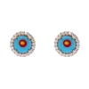 Mini orecchini cabochon e zirconi Partenope - Turchese