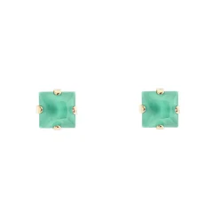 Mini orecchini con cristallo quadrato Sirens - Turchese