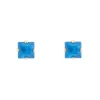 Mini orecchini con cristallo quadrato Sirens - Blu