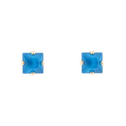 Mini orecchini con cristallo quadrato Sirens - Blu