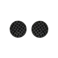 Orecchini a bottone con pavè di zirconi Pearl - Nero