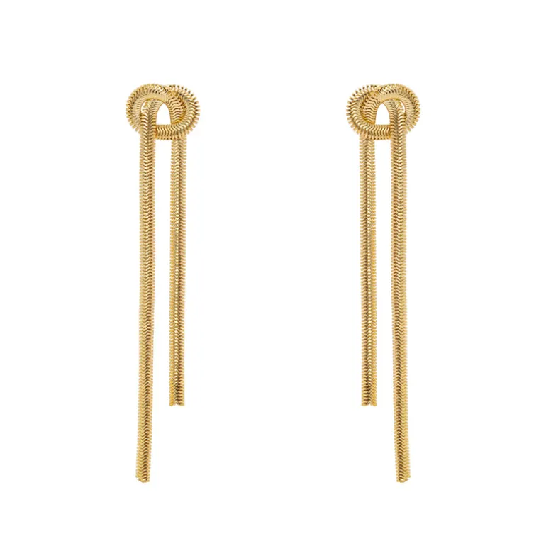 Orecchini a catena annodata Cleopatra - Oro