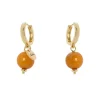 Orecchini a cerchietto e boule pendente Chantal - Rosso