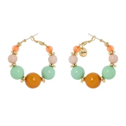 Orecchini a cerchio e boule degradè Chantal - Multicolor