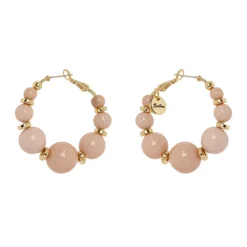 Orecchini a cerchio e boule degradè Chantal - Rosa