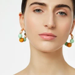 Orecchini a cerchio e boule degradè Chantal - Multicolor