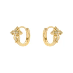 Orecchini a cerchio e croce Malibù - Oro