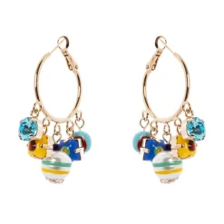Orecchini a cerchio e mini-pendenti Partenope - Multicolor