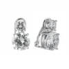 Orecchini a clip con due zirconi Pearl - Bianco