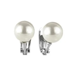 Orecchini a clip con grande perla Pearl - Bianco