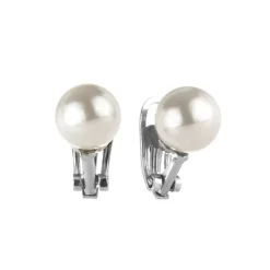 Orecchini a clip con perla lucente Pearl - Bianco