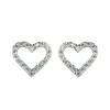 Orecchini a cuore cavo Pearl - Bianco
