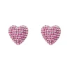 Orecchini a cuore Petit Pavè - Fucsia