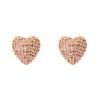 Orecchini a cuore Petit Pavè - Rosa