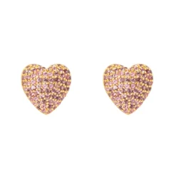 Orecchini a cuore Petit Pavè - Rosa