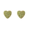 Orecchini a cuore Petit Pavè - Verde